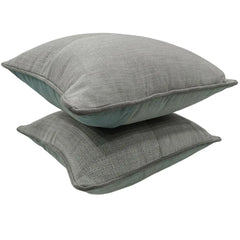 Elegant Two-Tone Gray Throw Pillow Covers  (Set of 2, 16×16) - Hover Image