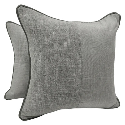 Elegant Two-Tone Gray Throw Pillow Covers  (Set of 2, 16×16)