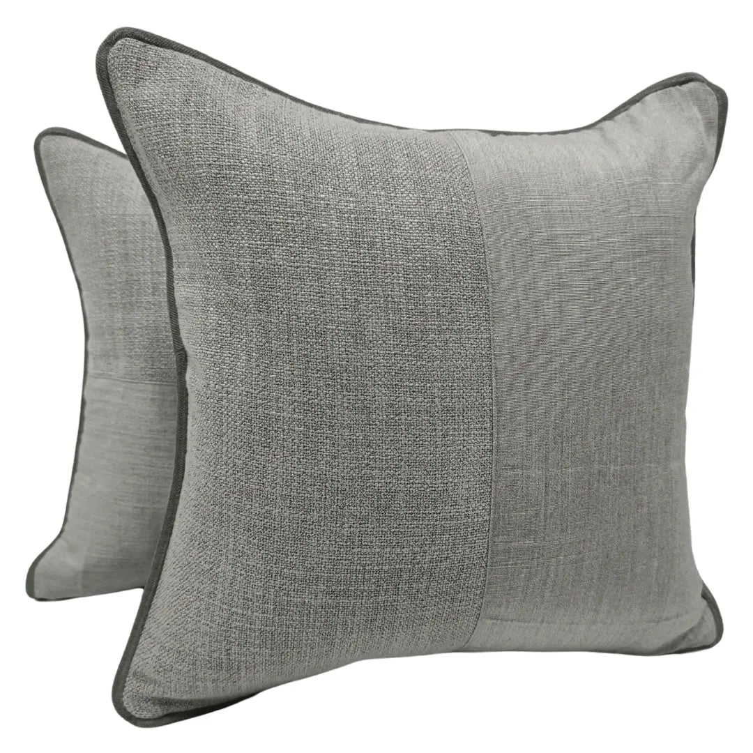 Elegant Two-Tone Gray Throw Pillow Covers (Set of 2, 16×16) | ZIPCushions