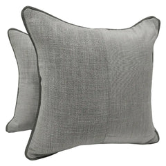 Elegant Two-Tone Gray Throw Pillow Covers  (Set of 2, 16×16)