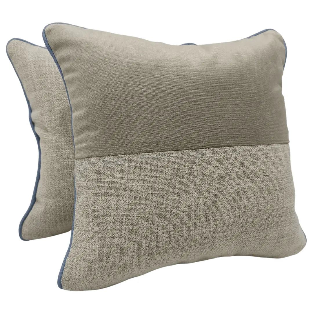 Neutral Two-Tone Velvet Pillow Covers (Set of 2, 16×16) | ZIPCushions