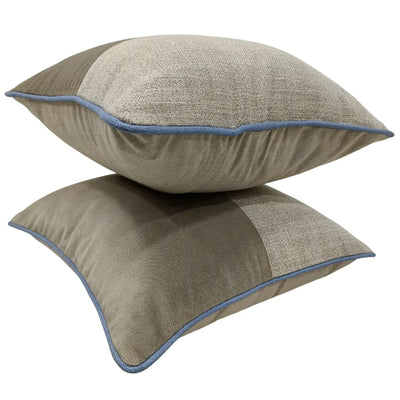 Neutral Two-Tone Velvet Pillow Covers (Set of 2, 16×16) - Alternate image