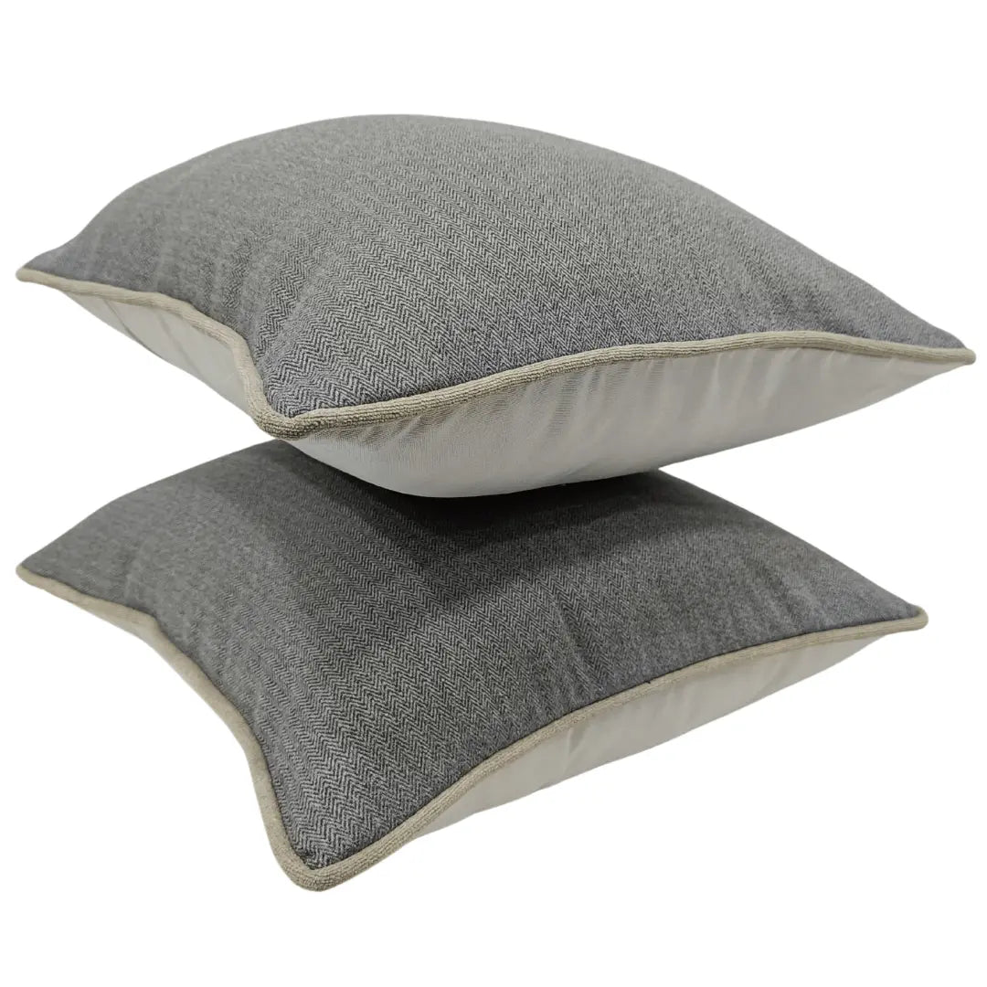 Classic Gray Herringbone Pillow Covers (Set of 2, 16×16) |  ZIPCushions