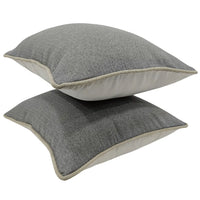 Classic Gray Herringbone Pillow Covers (Set of 2, 16×16)