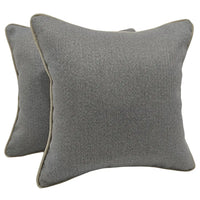 Classic Gray Herringbone Pillow Covers (Set of 2, 16×16)