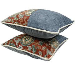 Vintage-Inspired Patchwork Pillow Covers (Set of 2, 16×16) - Hover Image