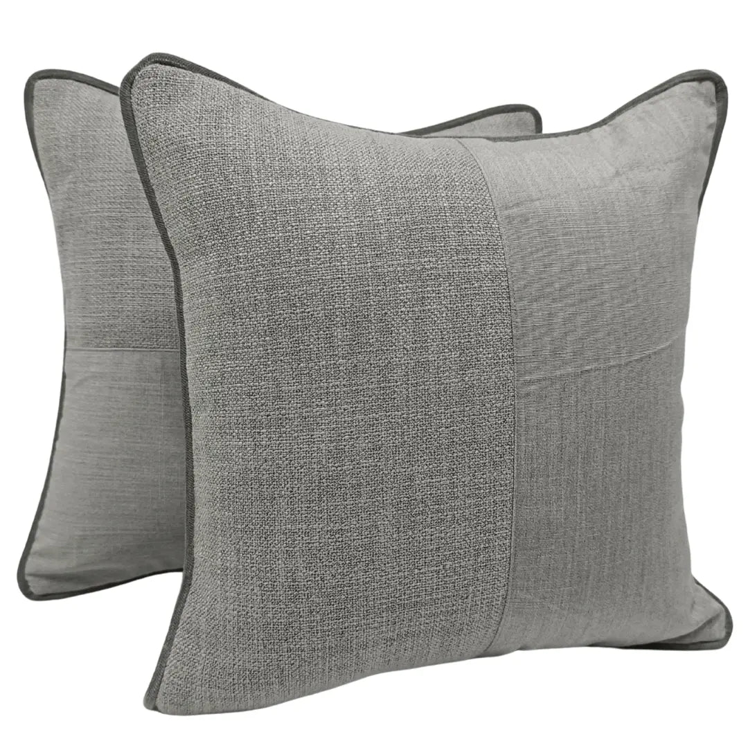 Elegant Gray Textured Pillow Covers (Set of 2, 16×16) | ZIPCushions