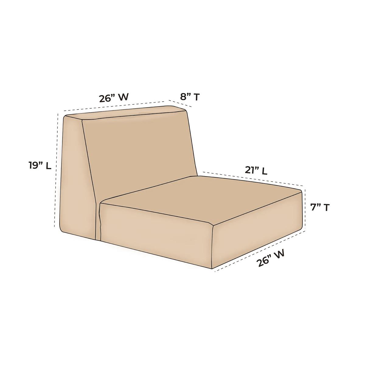 OW Lee Creighton Replacement Center Sectional Cushion (Seat & Back) |  ZIPCushions