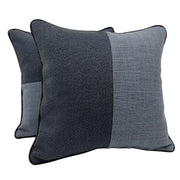 Two-Tone Blue & Charcoal Pillow Covers (Set of 2,16×16) | ZIPCushions