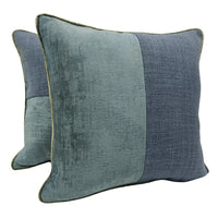 Blue Velvet Pillow Covers (16×16, Set of 2)