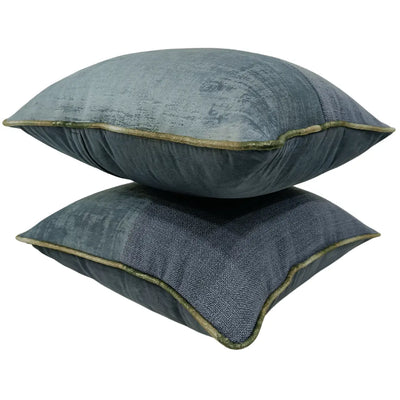 Blue Velvet Pillow Covers (16×16, Set of 2) - Alternate image