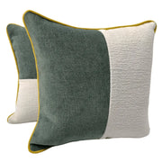 White & Deep Green Pillow Covers (Set of 2, 16×16) | ZIPCushions