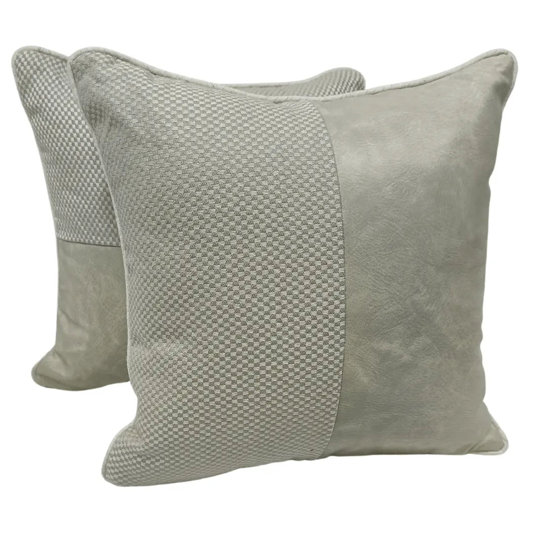 Light Gray Textured Pillow Covers (Set of 2, 16×16) | ZIPCushions