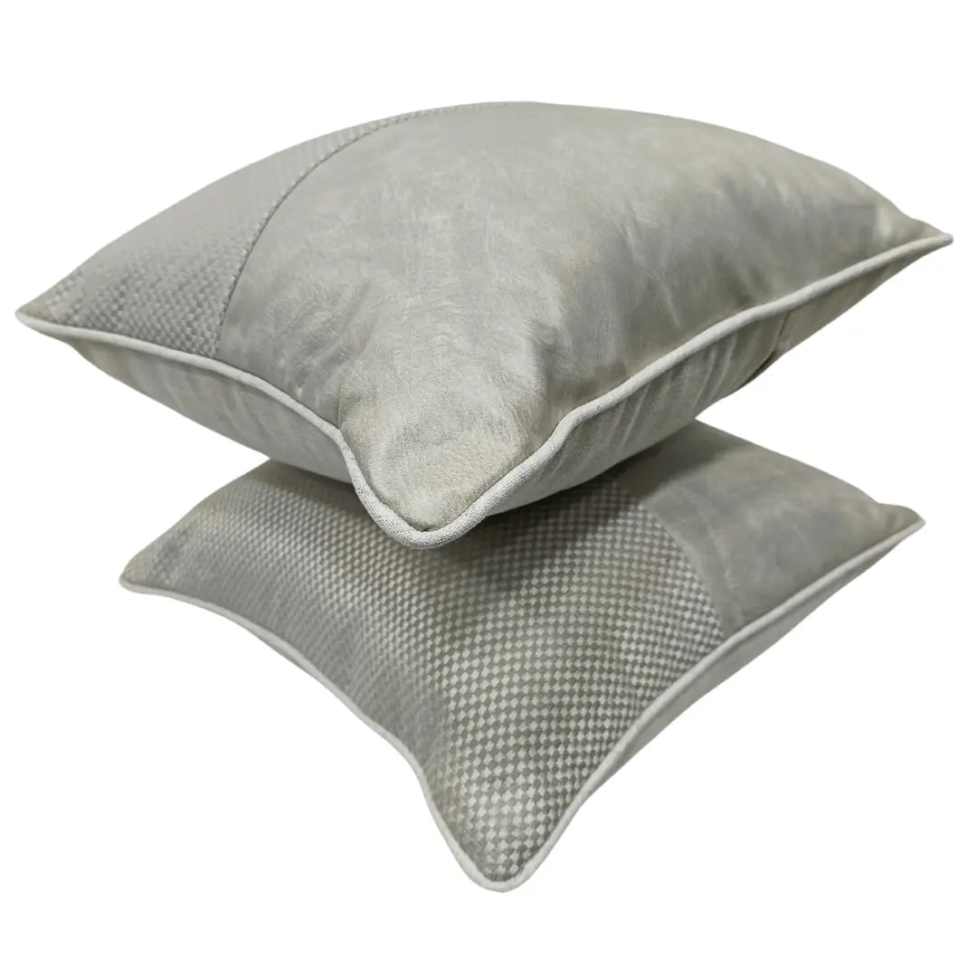 Light Gray Textured Pillow Covers  (Set of 2, 16×16) |  ZIPCushions