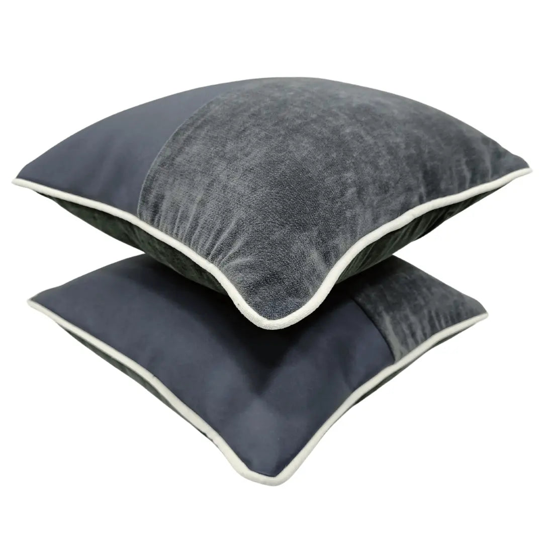Charcoal and Gray Pillow Covers with Contrast Texture (Set of 2, 16×16) |  ZIPCushions