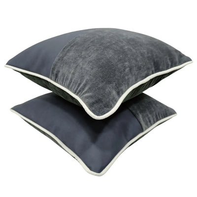 Charcoal and Gray Pillow Covers with Contrast Texture (Set of 2, 16×16) - Alternate image