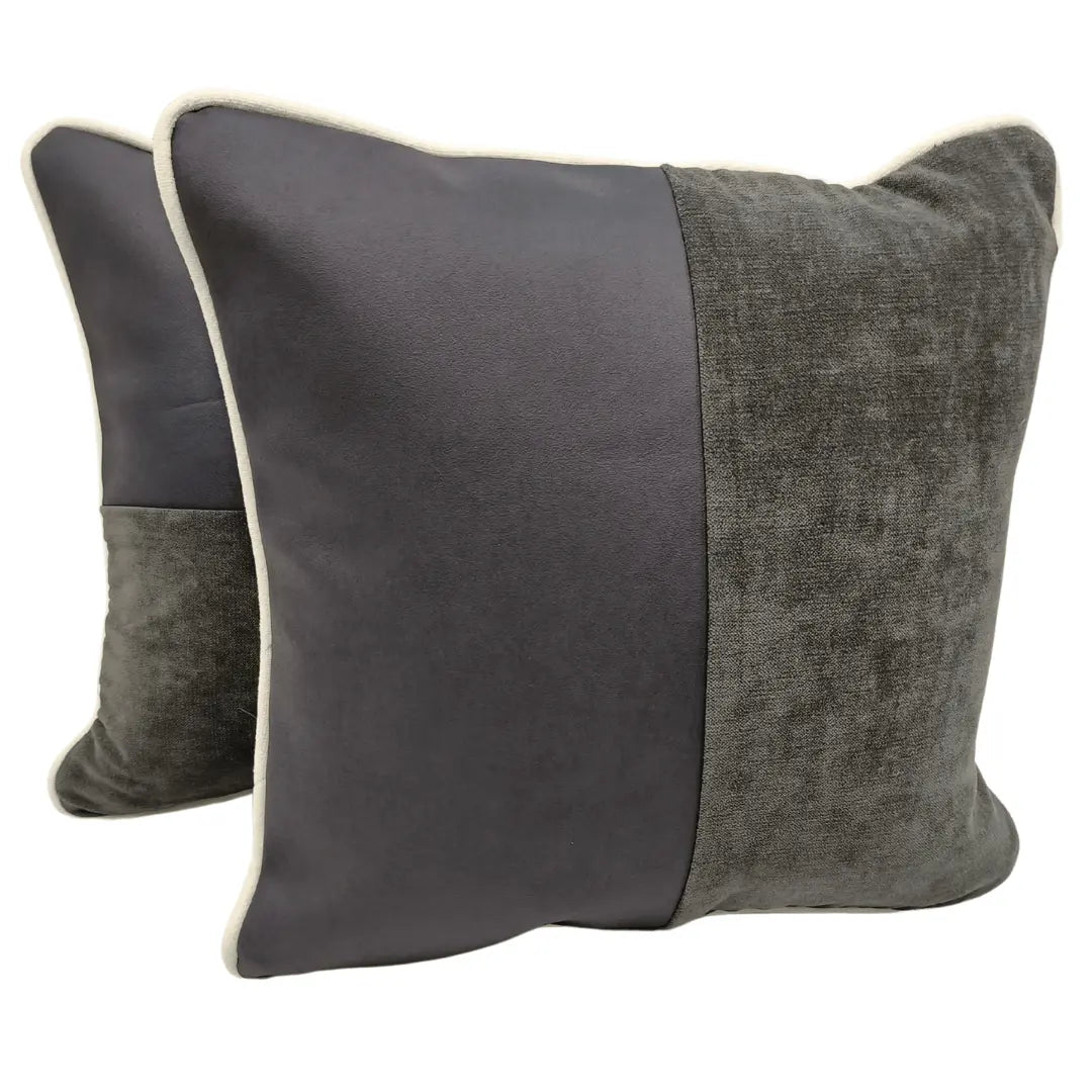 Charcoal and Gray Pillow Covers with Contrast Texture (Set of 2, 16×16) | ZIPCushions
