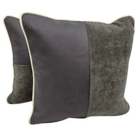 Charcoal and Gray Pillow Covers with Contrast Texture (Set of 2, 16×16)