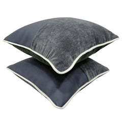 Charcoal and Gray Pillow Covers with Contrast Texture (Set of 2, 16×16) - Hover Image