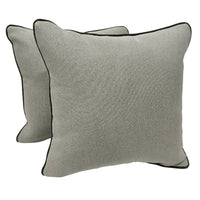 Light Gray Pillow Covers with Black Piping (Set of 2, 16×16) |  ZIPCushions