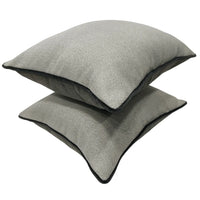 Light Gray Pillow Covers with Black Piping (Set of 2, 16×16) |  ZIPCushions