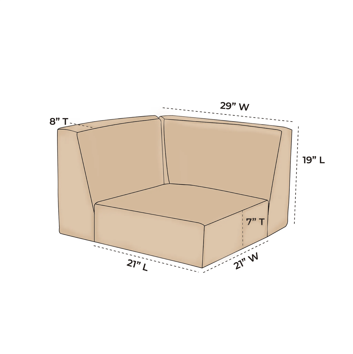 OW Lee Creighton Replacement Corner Sectional Cushion (1 Seat and 2 Back) | ZIPCushions