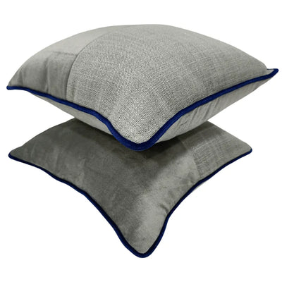 Gray Patchwork Pillow Covers (Set of 2, 16×16) - Alternate image