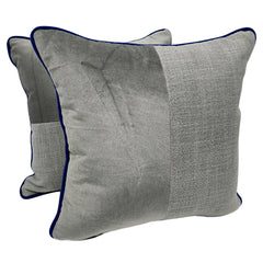 Gray Patchwork Pillow Covers (Set of 2, 16×16)