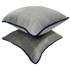 Gray Patchwork Pillow Covers (Set of 2, 16×16) - Hover Image