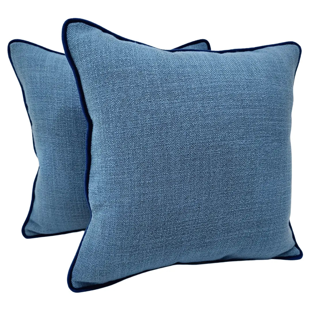 Two-Tone Blue Pillow Covers (Set of 2, 16×16) | ZIPCushions