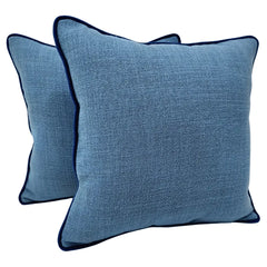 Two-Tone Blue Pillow Covers (Set of 2, 16×16)