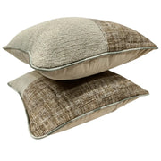 Textured Beige and Brown Pillow Covers (Set of 2, 16×16) | ZIPCushions
