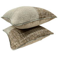 Textured Beige and Brown Pillow Covers (Set of 2, 16×16)