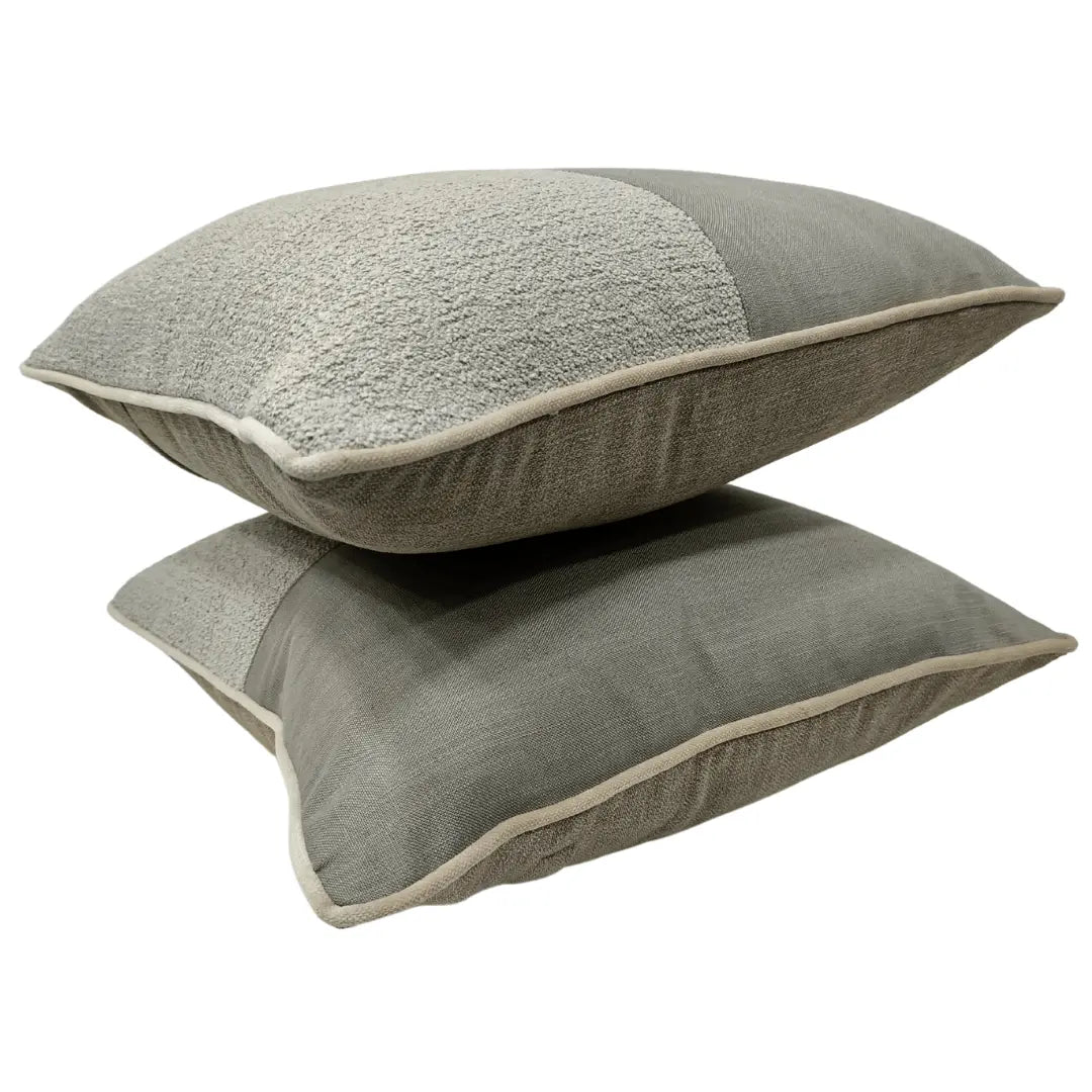 Gray Cassia and Bouclé Pillow Covers (Set of 2, 16×16) |  ZIPCushions