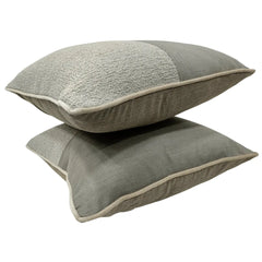 Gray Cassia and Bouclé Pillow Covers (Set of 2, 16×16) - Hover Image