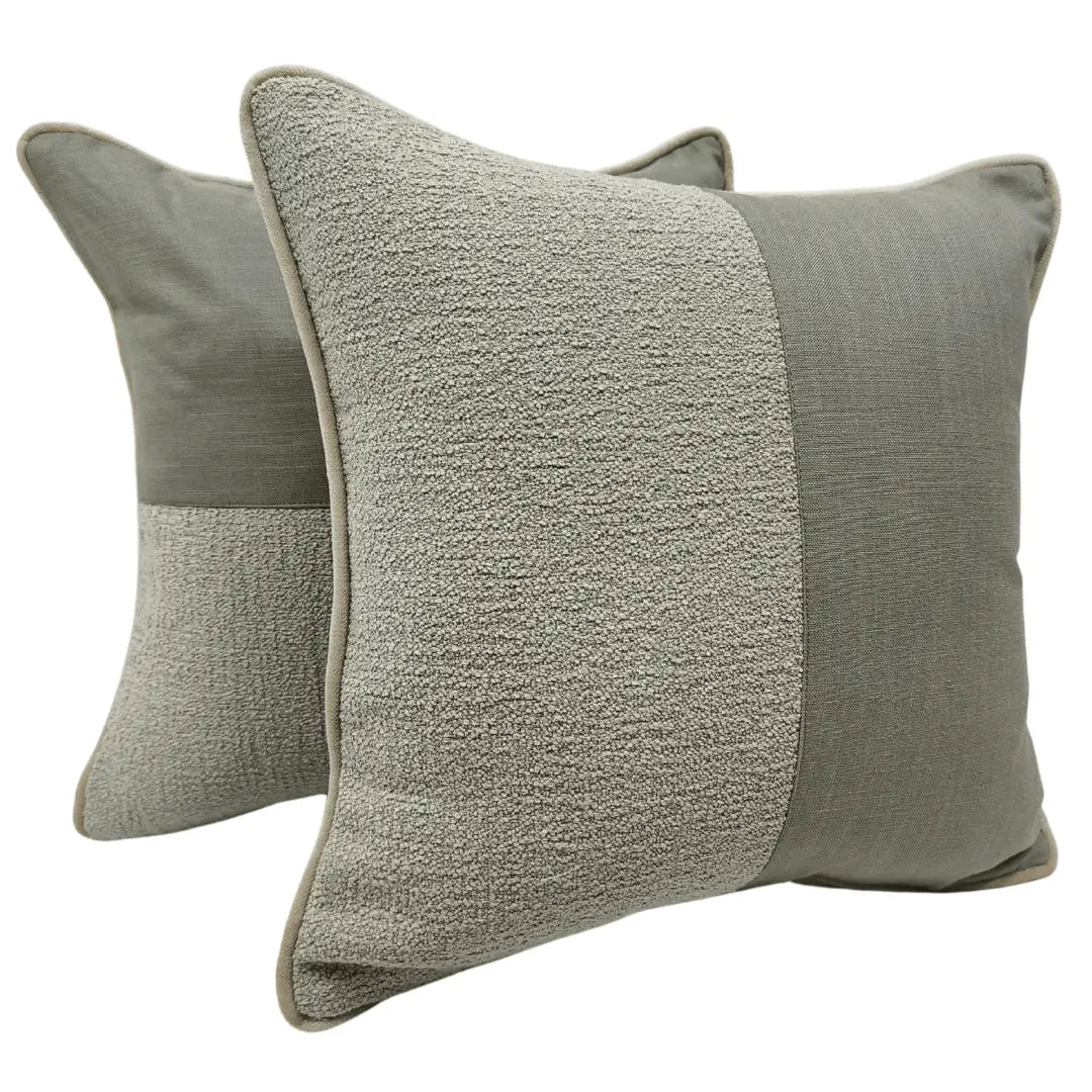Gray Cassia and Bouclé Pillow Covers (Set of 2, 16×16) | ZIPCushions