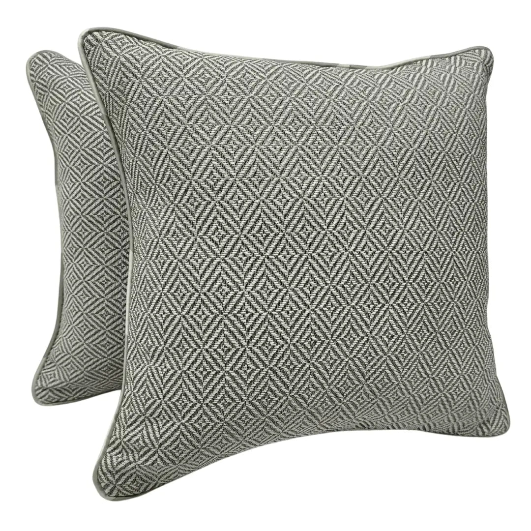Gray Geometric Pattern Pillow Covers (Set of 2, 16×16) |  ZIPCushions