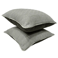 Gray Geometric Pattern Pillow Covers (Set of 2, 16×16)