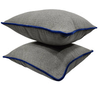 Gray Herringbone Pillow Covers  (Set of 2, 16×16)