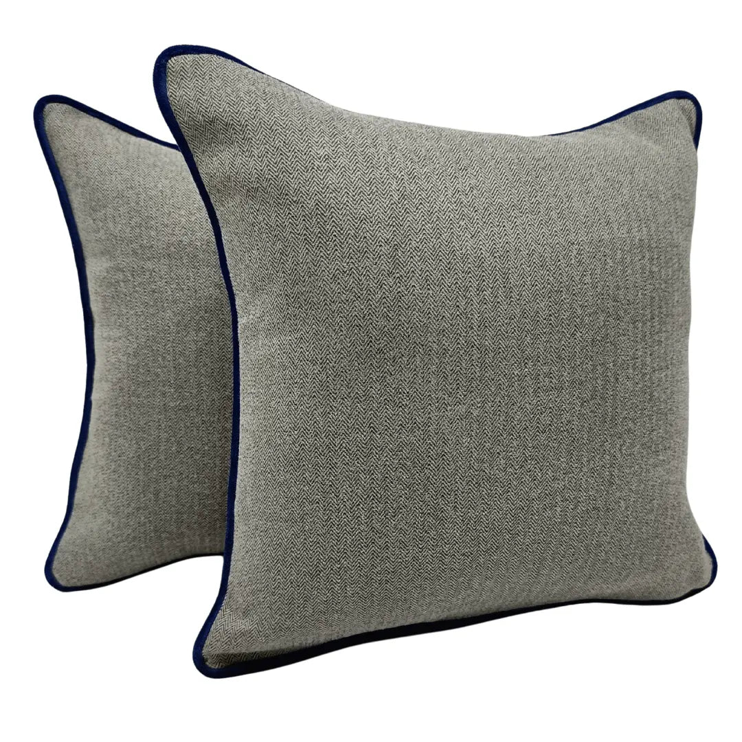 Gray Herringbone Pillow Covers  (Set of 2, 16×16) |  ZIPCushions