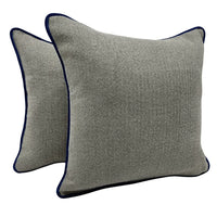 Gray Herringbone Pillow Covers  (Set of 2, 16×16)