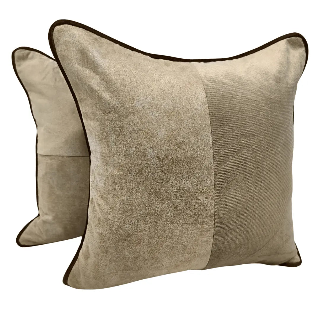 Golden Taupe Velvet Pillow Covers (Set of 2, 16×16) | ZIPCushions