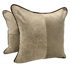 Golden Taupe Velvet Pillow Covers (Set of 2, 16×16)