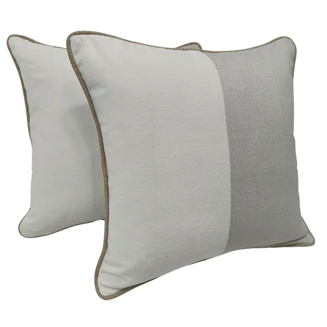 Classic White & Grey Pillow Covers (18x18, Set of 2) | ZIPCushions