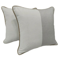 Classic White & Grey Pillow Covers (18x18, Set of 2)