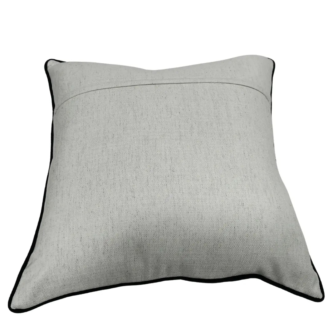 Elegant White Textured Pillow Covers with Piping (22x22, Set of 2) | ZIPCushions - view 3