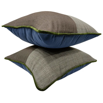 Earthy Patchwork Pillow Covers (Set of 2, 16×16) - Alternate image