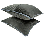 Deep Charcoal Patchwork Pillow Covers (Set of 2, 16×16) | ZIPCushions