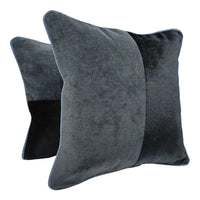Deep Charcoal Patchwork Pillow Covers (Set of 2, 16×16) |  ZIPCushions