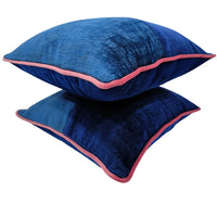 Blue Velvet Double Tone Pillow Covers (16x16, Set of 2) |  ZIPCushions